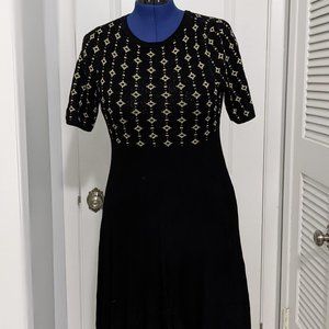 Torrid black and gold sweater dress 1/2 sleeve sz 00